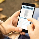 Dental insurance form on phone