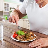 Man eating healthy meal