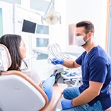 Woman at dentist in Park Slope