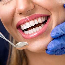 closeup of woman smiling