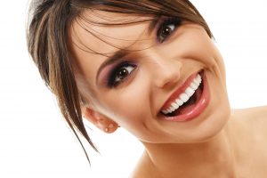 attractive woman smiling happily nice teeth