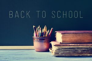 Chalkboard saying “Back To School”