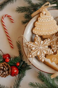 Holiday foods on table